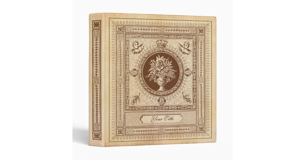 Vintage Book Album Cover Decorations 3 Ring Binder Zazzle Com