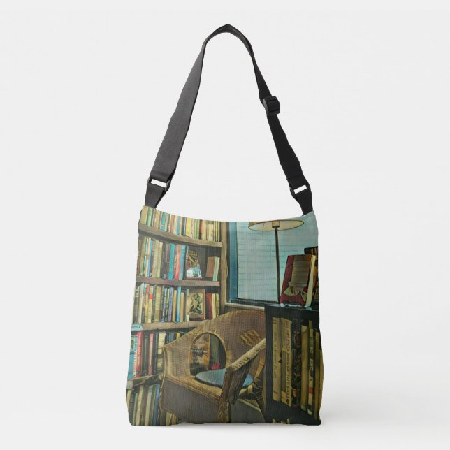 Vintage book artwork crossbody bag (Front)