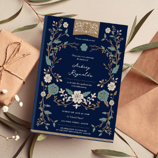 Vintage Book Baptism Invitation
