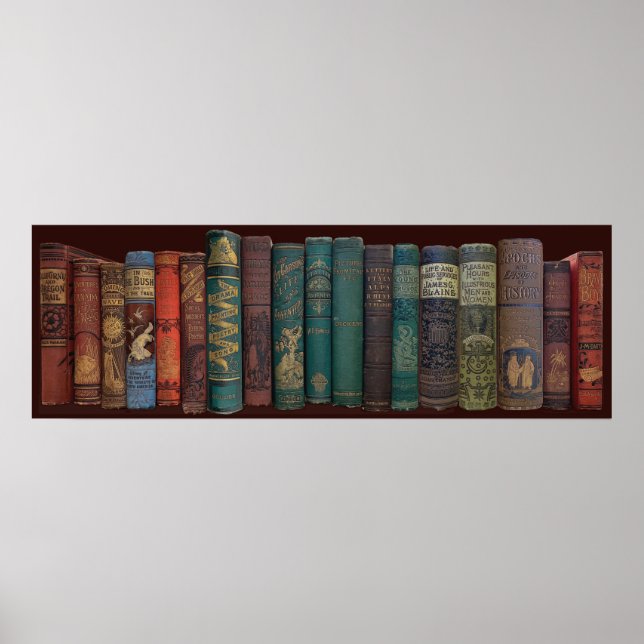 VINTAGE BOOK BOOKSHELF  POSTER (Front)