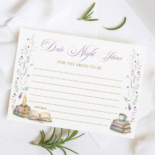 Vintage Book Bridal Shower Date Night Ideas Card