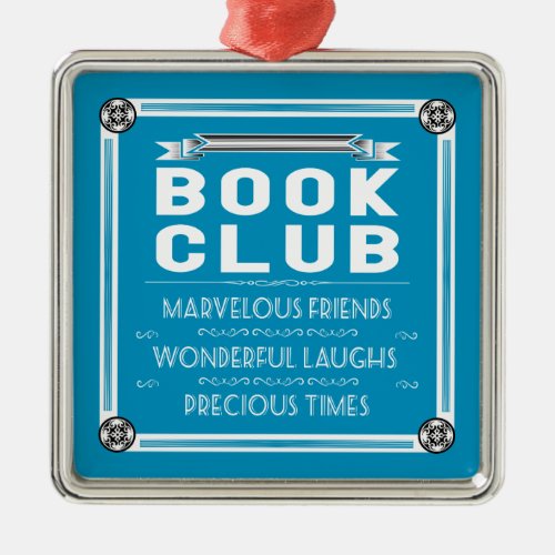 Vintage Book ClubBook Group Metal Ornament