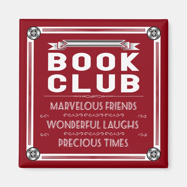 Vintage Book Club Typography Magnet (Front)