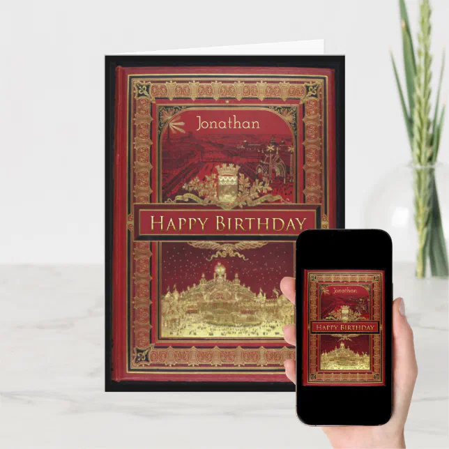 Vintage Book Cover Birthday Card | Zazzle