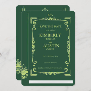Vintage Book Cover Book Theme Save the Date Invitation