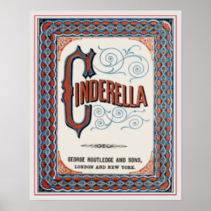 Vintage Book Cover Cinderella Poster