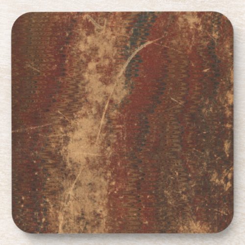 Vintage book cover retro faux leather bound drink coaster