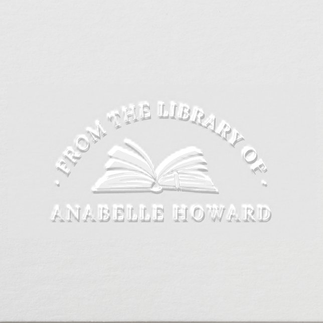 Vintage Book Custom Name From The Library Embosser (Design)