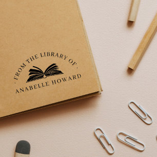 Vintage Book Custom Name From The Library Rubber Stamp