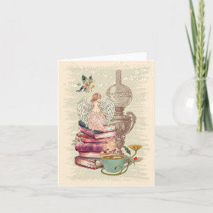 Vintage Book Fairy Note Card (Blank Inside)