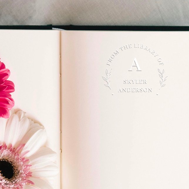 Vintage Book From The Library Botanical Monogram Embosser (Creator Uploaded)