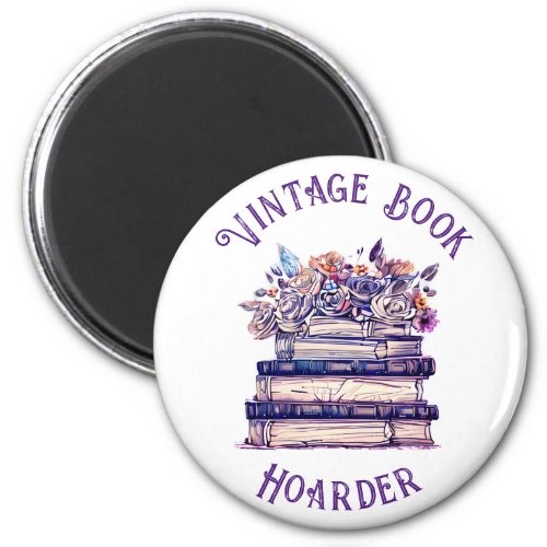 Vintage Book Hoarder Magnet