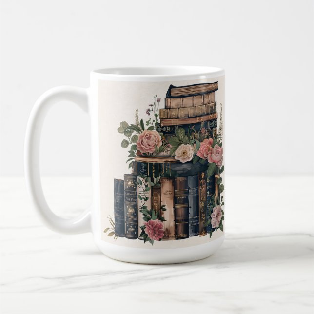 Vintage Book Image Mug | Customizable Text (Left)