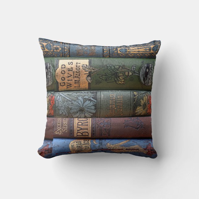 Vintage Book Library Collection Cushion (Front)