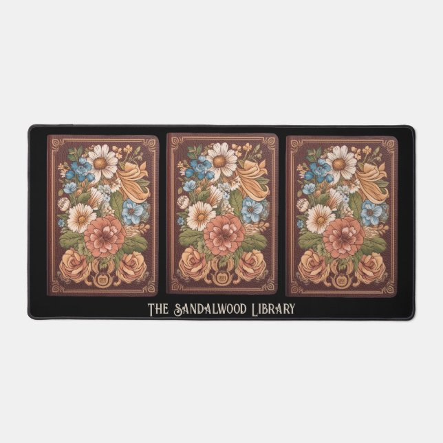 Vintage Book Library Desk Mat (Front)