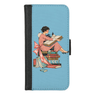 Vintage Book Lover Reading Illustration iPhone 8/7 Wallet Case