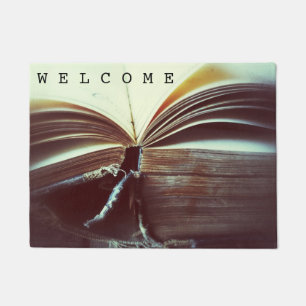 Vintage book open doormat