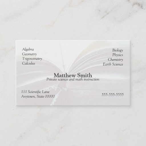 Customizable vintage book open fade business card