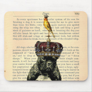 Vintage Book Page Bulldog King Mousepad