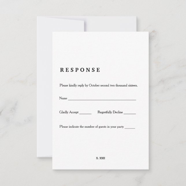 Vintage book page RSVP card (Front)