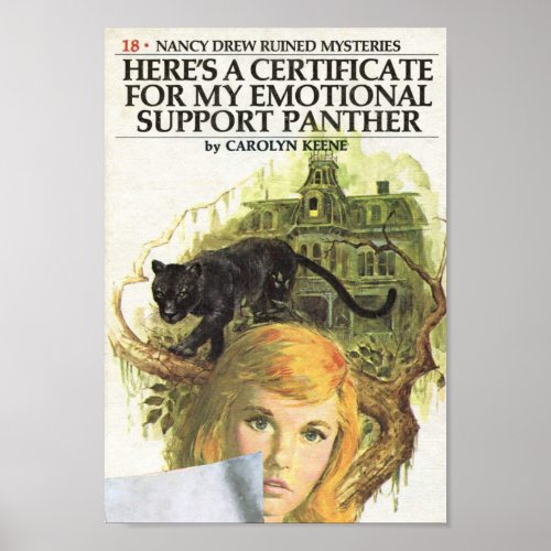 Vintage Book Parody Cover Support Panther Poster