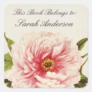 Vintage Book plate Stickers This Book Belongs To