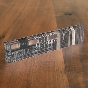 Vintage Book Shelf Desk Name Plate