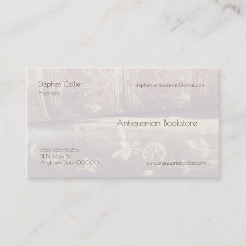 Vintage book spines fade business card