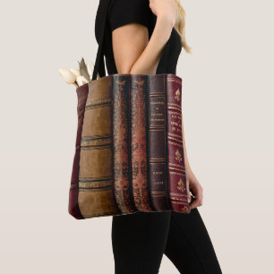 Vintage Book Spines Tote Bag