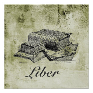 Vintage Book Stack Poster