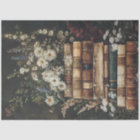 Vintage Book Stack with Wildflowers Decoupage
