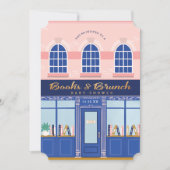 Vintage Book Store Books & Brunch Baby Shower Invitation (Front)