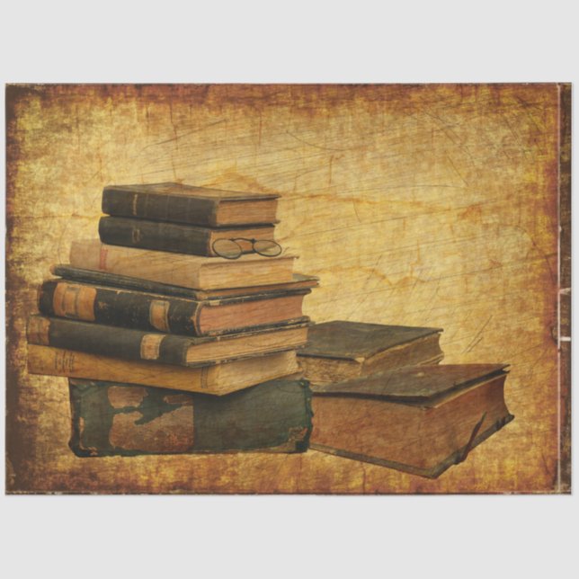 Vintage Books 20x30 Decoupage Tissue Paper (Front)