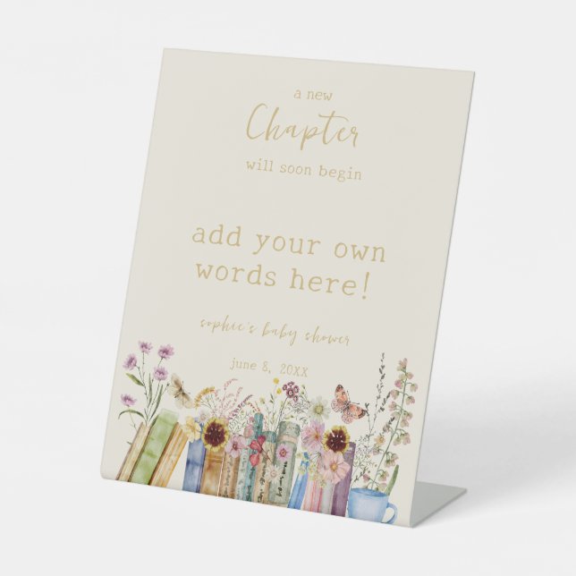 Vintage Books A New Chapter Baby Custom Sign (Front)