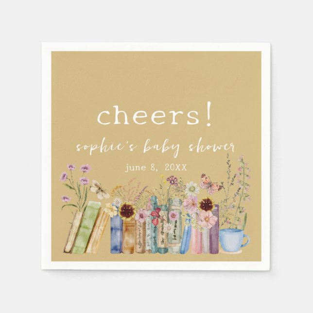 Vintage Books A New Chapter Baby Shower Napkins (Front)