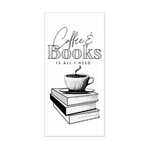 Vintage Books and Coffee is All I Need   Rubber Stamp