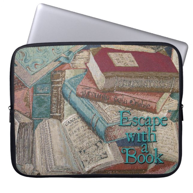 Vintage Books Background Laptop Sleeve (Front)