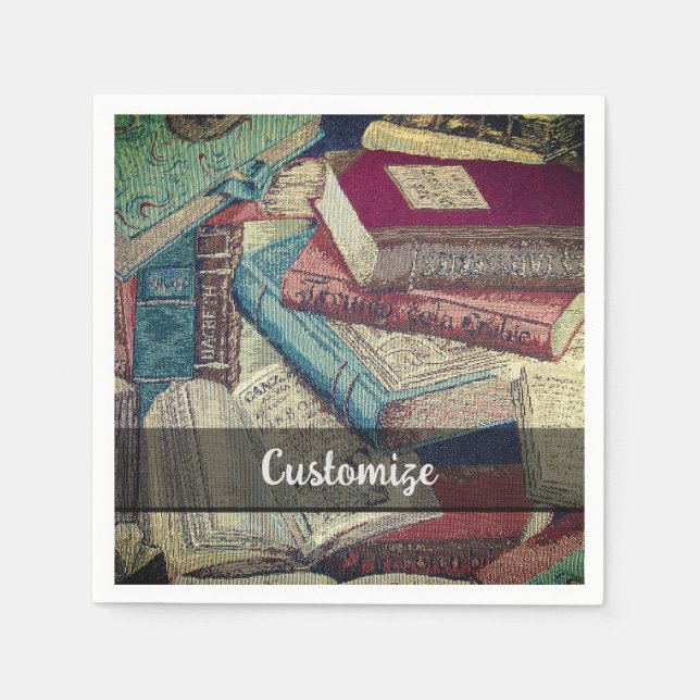 Vintage Books Background  Napkins (Front)