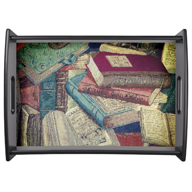 Vintage Books Background  Serving Tray (Front)