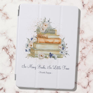 Vintage Books Beige Blue Flowers Custom Quote iPad Mini Cover