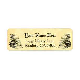 Vintage Books Custom Return Address Faux Parchment Label