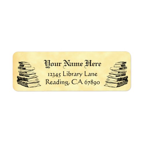 Vintage Books Custom Return Address Faux Parchment Label