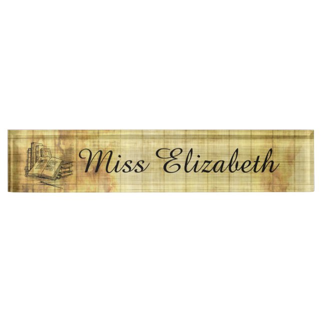 Vintage Books Desk Name Plate (Front)