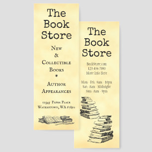 Vintage Books Editable Bookstore Etiching Bookmarks