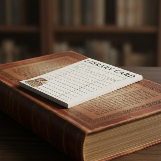 Vintage Books Library Card  Notepad