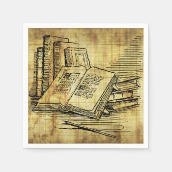 Vintage Books Paper Napkins by StuffOrSomething at Zazzle