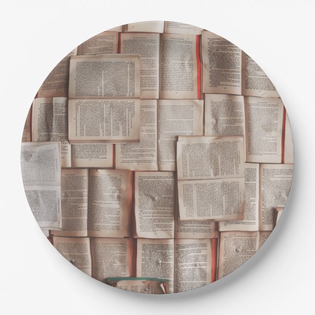 Vintage Books Paper Plates (Front)