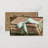 Vintage Books With Mint Ribbon Freelance Writer Business Card (Front/Back)