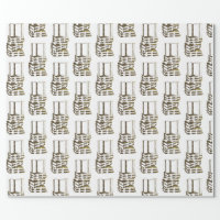 Jane Austen and antique bookshelf Wrapping Paper