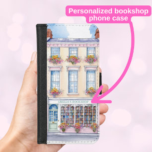 Vintage Bookshop Personalized Phone Wallet Case